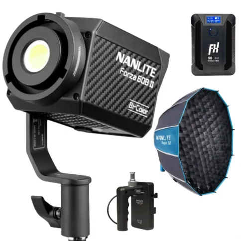 Nanlite Forza 60B II Bi-color LED Light - V-mount Location kit_1.webp