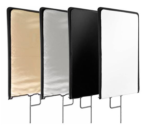 Bresser C-Stand Drapeau Panneau 4 couleurs + Diffus 75x90cm