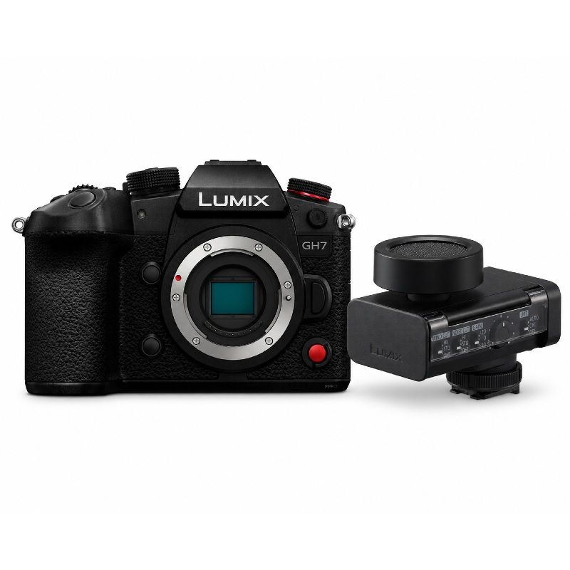 Panasonic Lumix DC-GH7 + Lumix DMW-DMS1E Microphone shotgun numérique