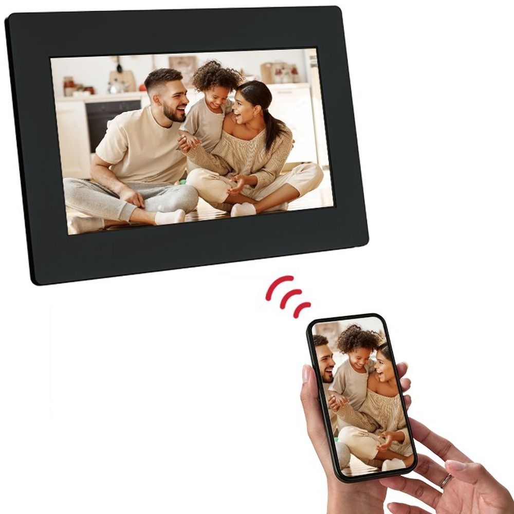 Agfaphoto Frameo Cadre photo numérique WiFi 7 pouces, noir