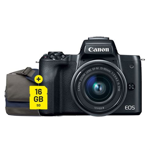 Kit de demarrage Canon EOS M50 noir + 15-45mm IS STM