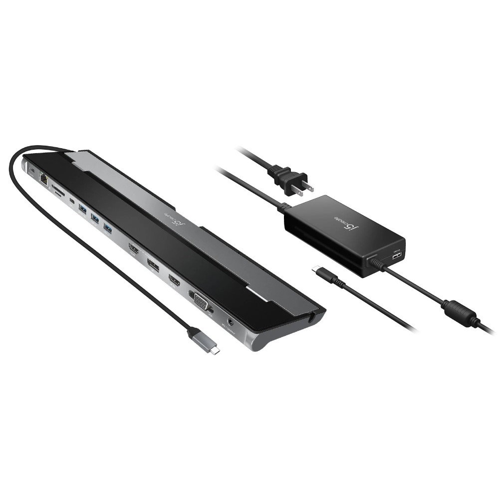 j5create USB-C™ Triple Display Docking Station with 100W PD Adapter - EU