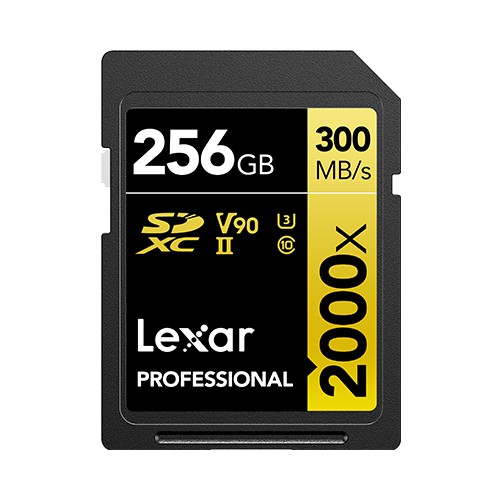 Lexar Pro Gold 256GB SDXC V90 UHS-II - R300/W260 MB/s