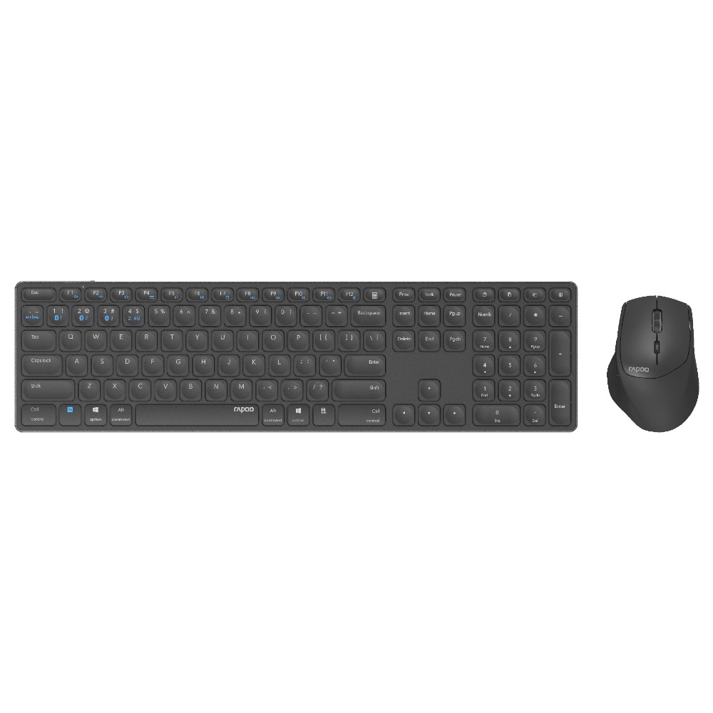 Rapoo 9800M Draadloze multimode Blade Combo Full Size Set - Donkergrijs