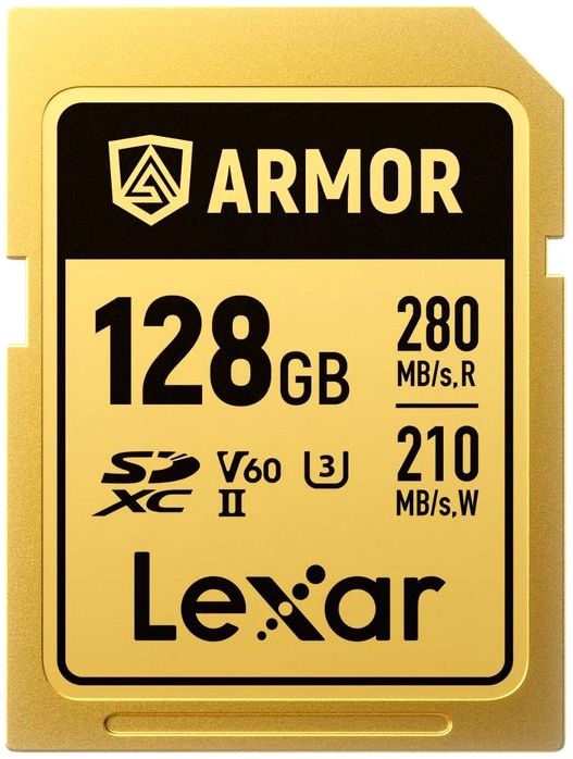 Lexar Pro Gold Armor 128GB SDXC UHS-II V60 - R280/W210 MB/s - IP68