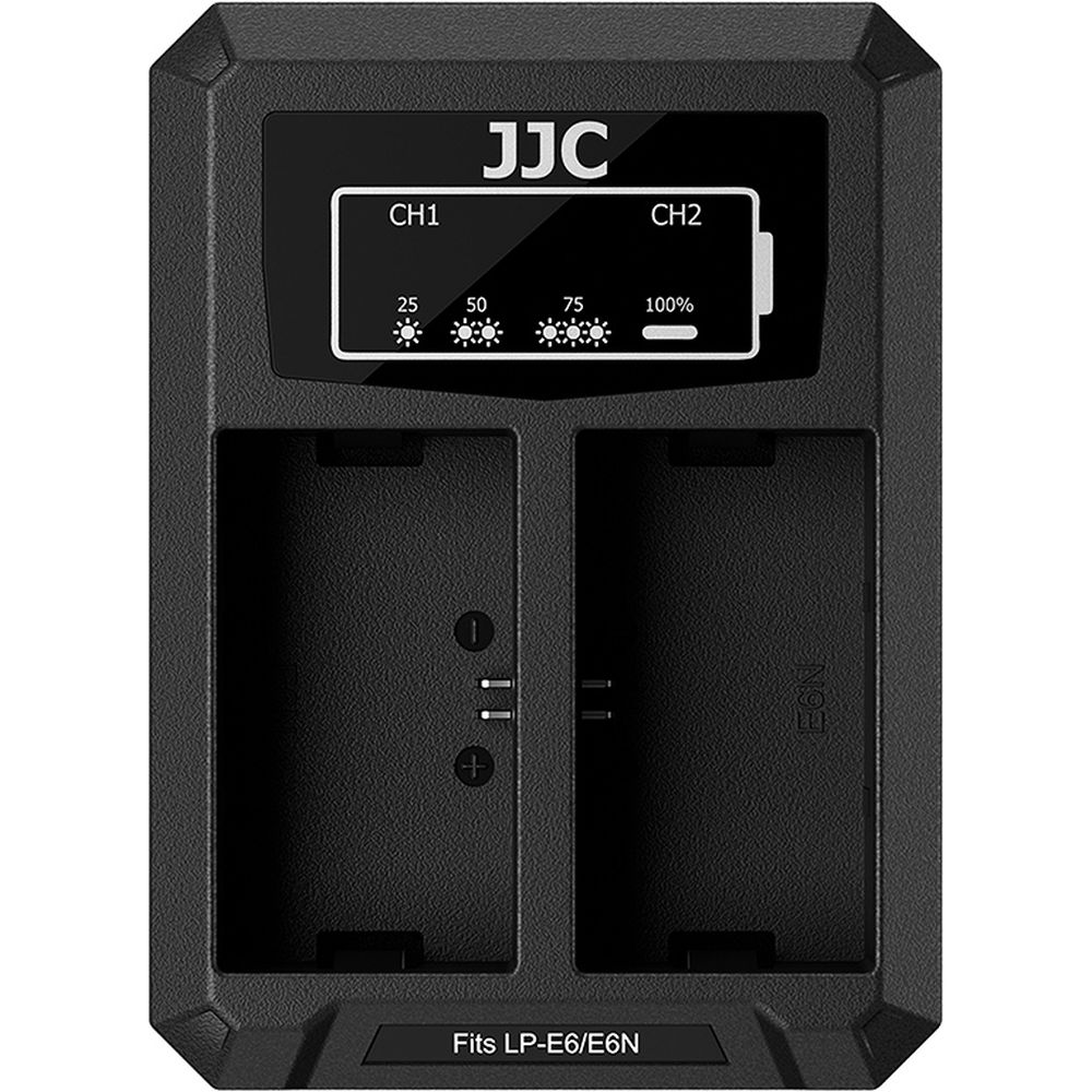 JJC Canon DCH-E6TC USB-C Dual Battery Charger (voor Canon LP-E6 / LP-E6N accu)