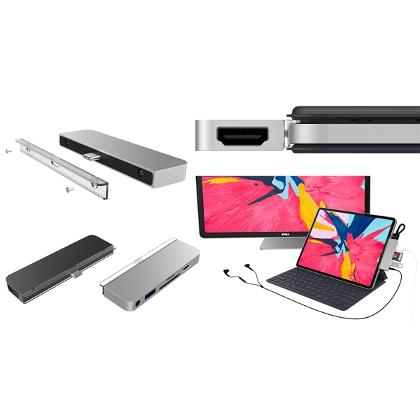 Hyper 6-in-1 USB-C hub iPad Pro silver