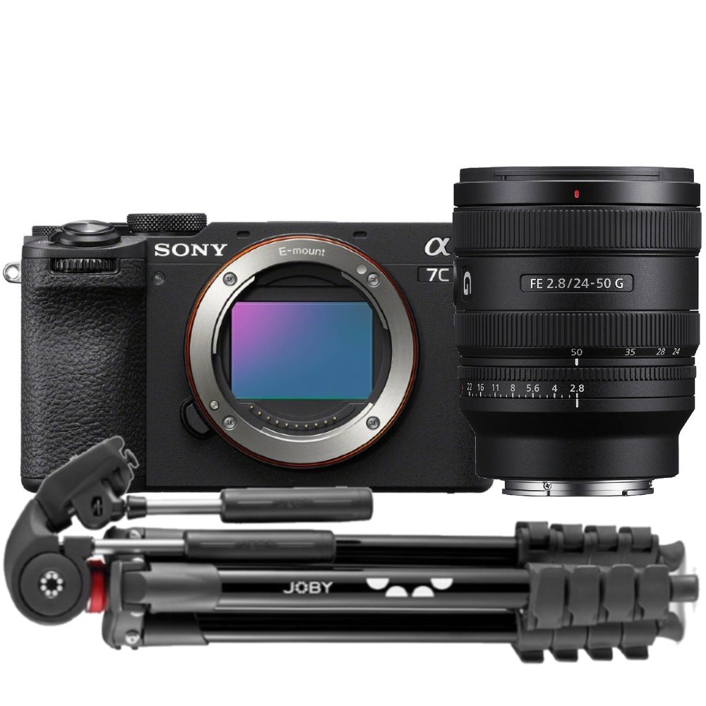 Sony A7C II zwart + 24-50mm F/2.8 + Joby Compact Advanced Tripod