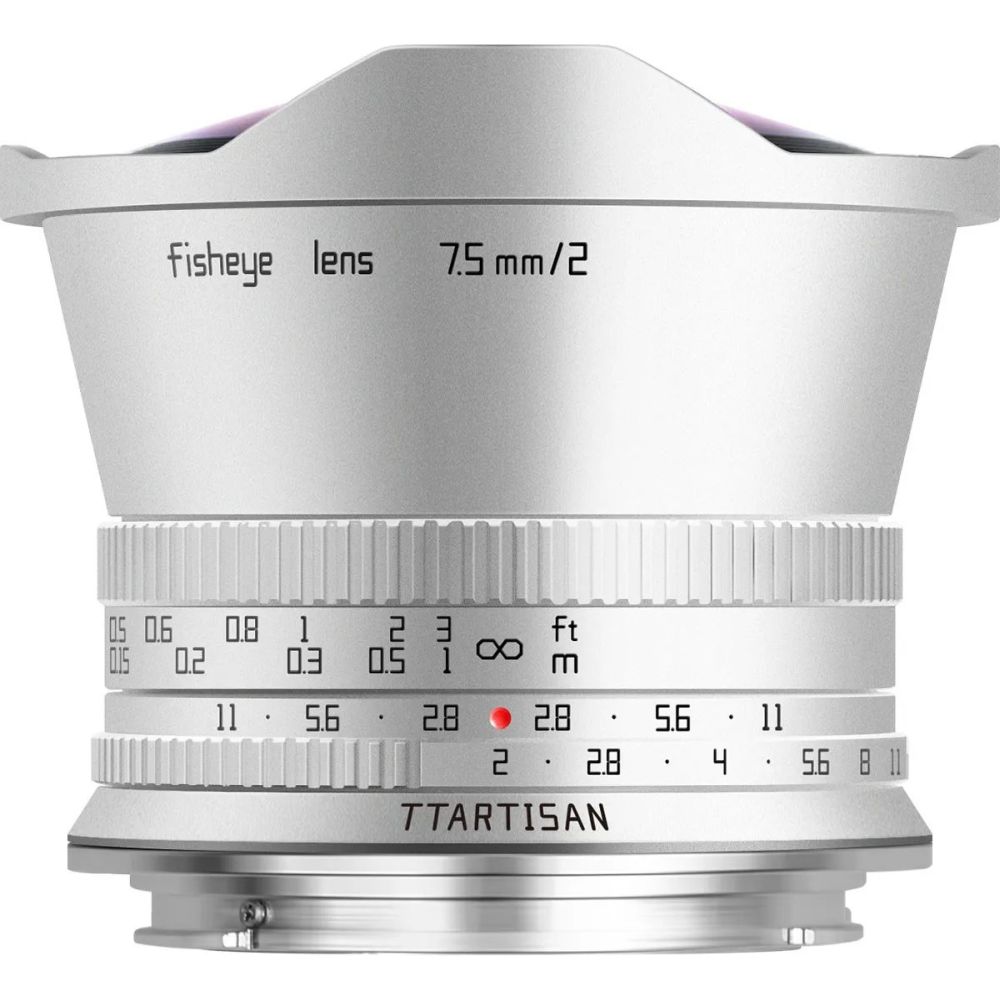 TTArtisan APS-C 7,5mm F/2.0 Canon RF-mount zilver