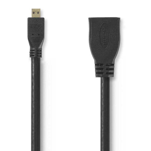 Nedis High Speed HDMI verlengkabel met Ethernet HDMI Micro Male - HDMI Female 0,2m zwart