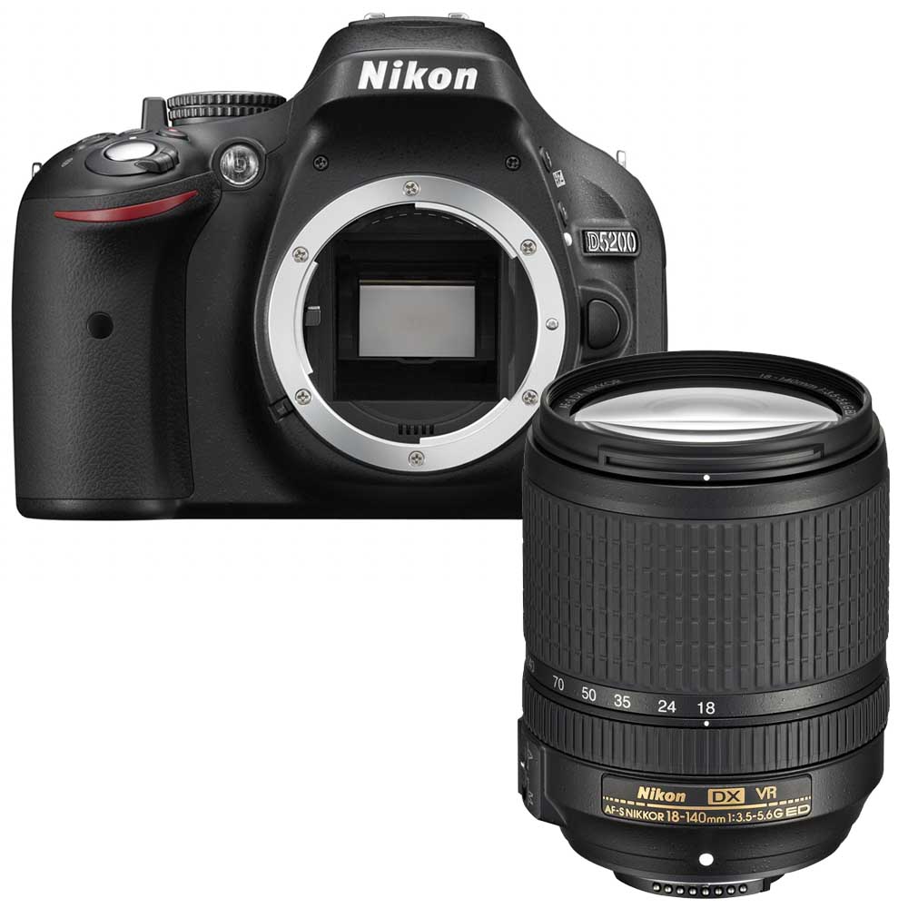 Nikon D5200 + 18-140mm + bag + 8GB SDcard OUTLET