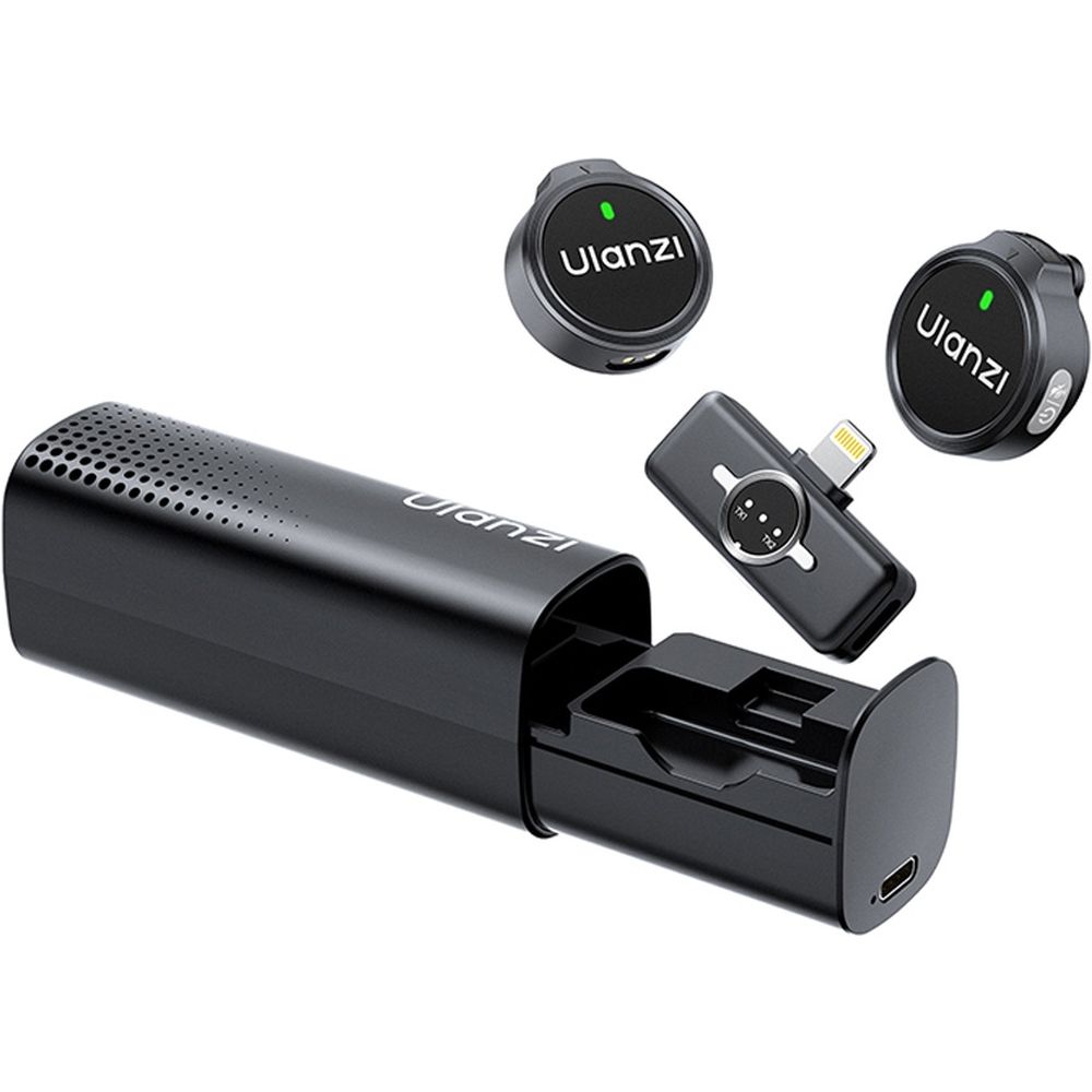 Ulanzi A21 draadloze microfoon-set + case Lightning - zwart
