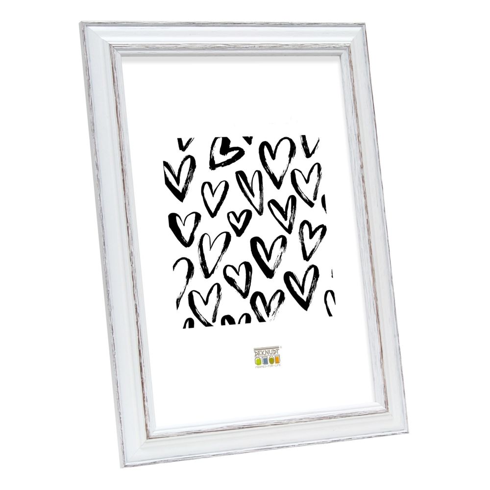 Deknudt Fotokader wit met bruinkleurig accent 15x20 S221H3