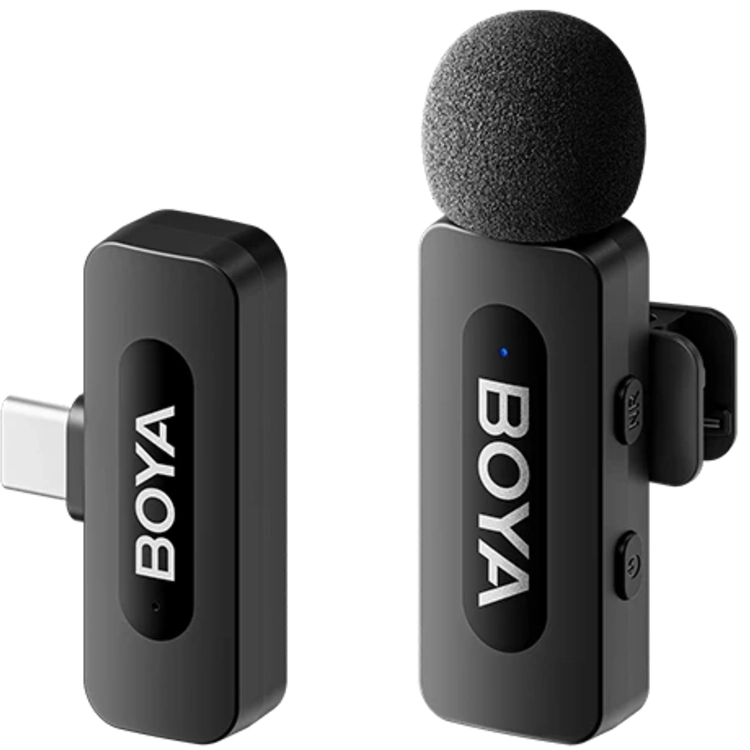 Boya BY-V10 V2.0 Draadloze Lavalier Microfoon voor USB-C – 1 x TX en 1 x RX
