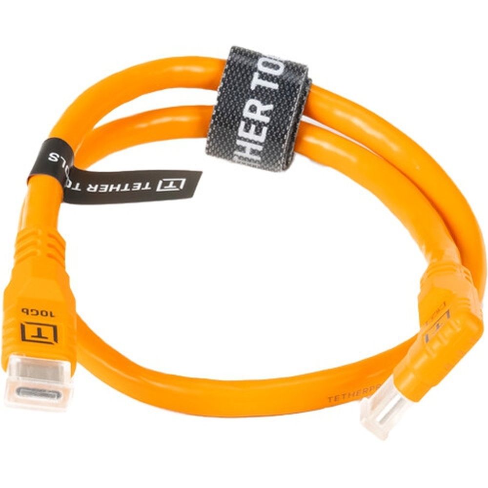 Tether Tools TetherPro Optima 10G USB-C, 51cm (Straight to Right Angle Adapter) Orange