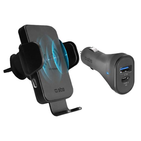 SBS Clamp 15W cradle for ultra-fast wireless charging and Car Charger Kit Kamera Express