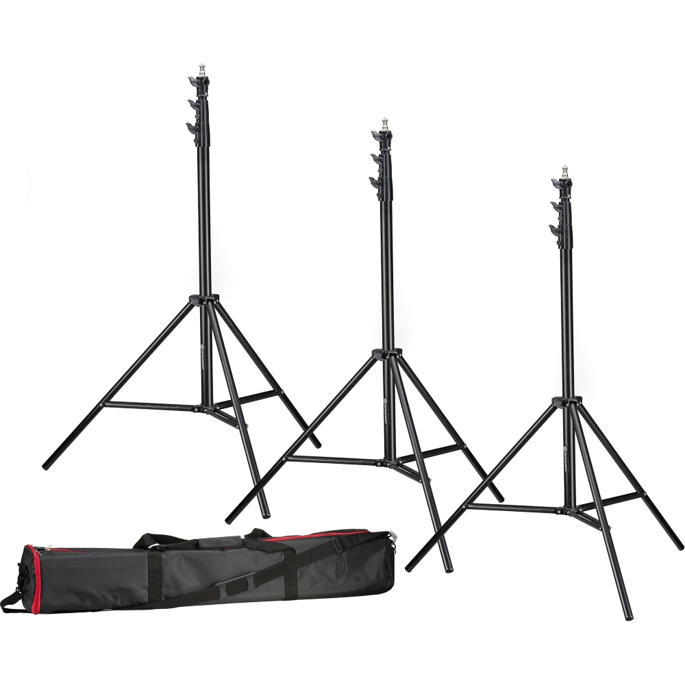 Bresser 3x BR-TP280 Pro Lampstatief 280cm + tas OUTLET