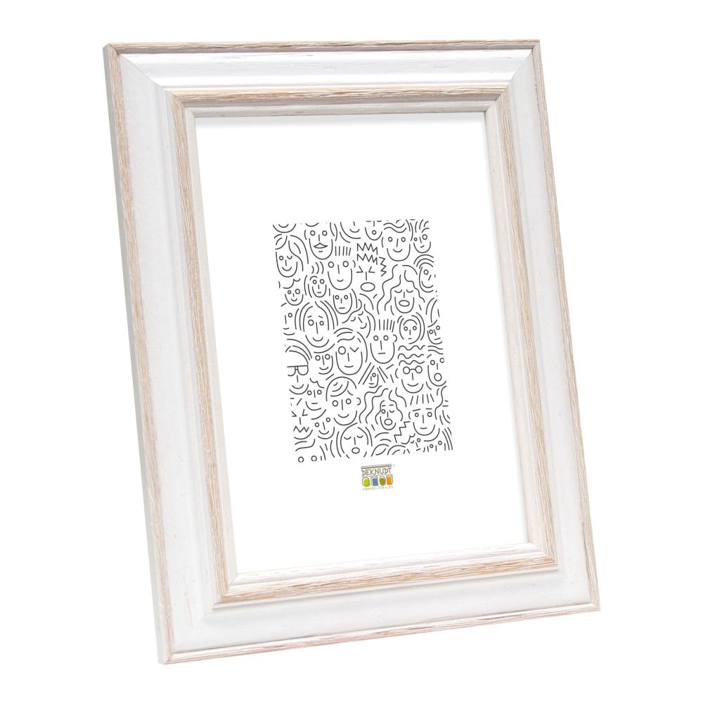 Deknudt Fotokader wit met naturelkleurig accent 18x24 S221H1