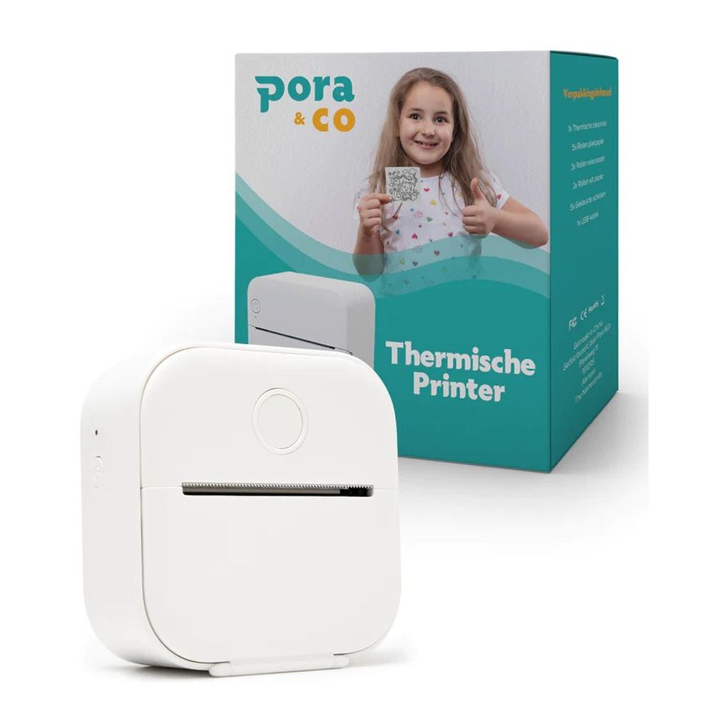 Pora&Co Mini imprimante photo pour smartphone, blanc - Kamera Express
