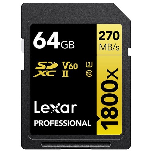 Lexar Pro Gold 64GB SDXC V60 UHS-II 1800x